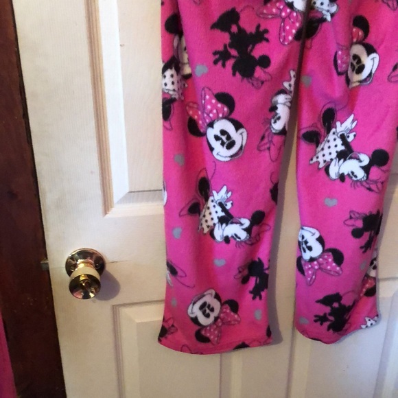 Disney Minnie Mouse Pink Fleece Pajama Pants Womens Small S 4-6 - Picture 8 of 14